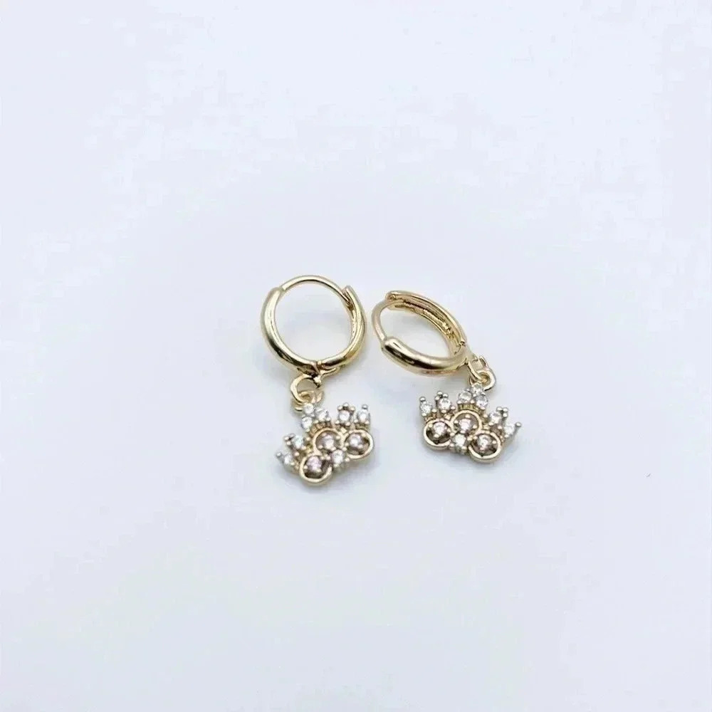 Huggie Crown Hoops Earrings